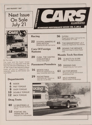 Cars Illustrated Volume 5 Number 6 Content Page